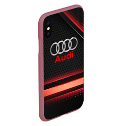 Чехол iPhone XS Max матовый Audi абстракция карбон, цвет: 3D-малиновый — фото 2