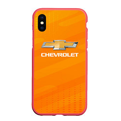 Чехол iPhone XS Max матовый Chevrolet абстракция, цвет: 3D-красный