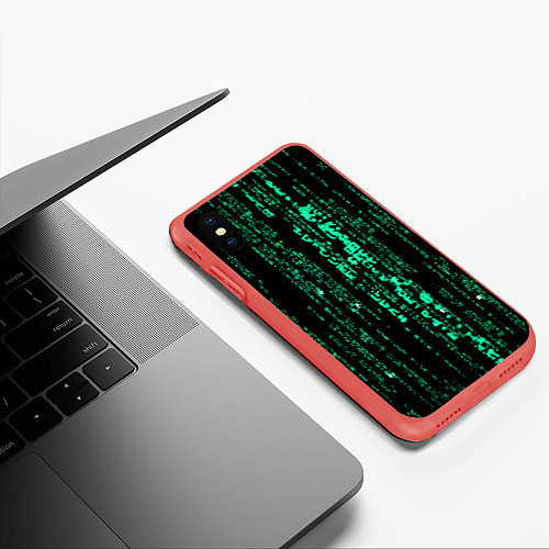 Чехол iPhone XS Max матовый Программное кодирование / 3D-Красный – фото 3