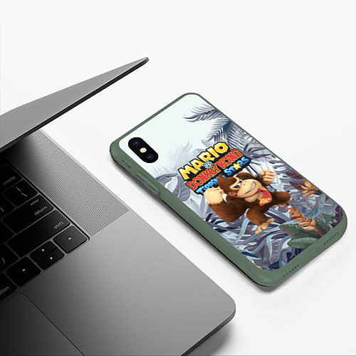 Чехол iPhone XS Max матовый Mario Donkey Kong - Nintendo - Gorilla / 3D-Темно-зеленый – фото 3