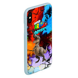 Чехол iPhone XS Max матовый Super Mario Odyssey - Dinosaur - Nintendo, цвет: 3D-голубой — фото 2