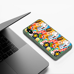 Чехол iPhone XS Max матовый Skzoo stickers characters, цвет: 3D-темно-зеленый — фото 2