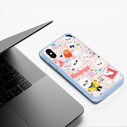 Чехол iPhone XS Max матовый Skzoo Jinniret pattern cartoon avatar, цвет: 3D-голубой — фото 2