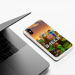 Чехол iPhone XS Max матовый Олеся Minecraft, цвет: 3D-белый — фото 2