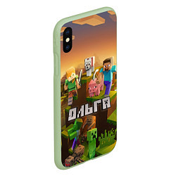 Чехол iPhone XS Max матовый Ольга Minecraft, цвет: 3D-салатовый — фото 2