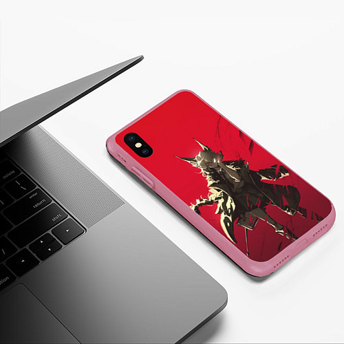 Чехол iPhone XS Max матовый Тиёми Андзай / 3D-Малиновый – фото 3