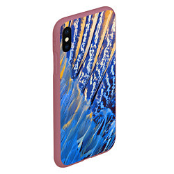 Чехол iPhone XS Max матовый Перьевой паттерн - авангард, цвет: 3D-малиновый — фото 2