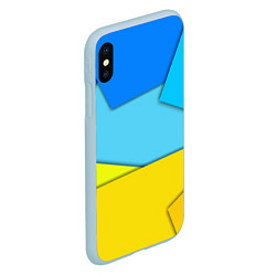 Чехол iPhone XS Max матовый Простой геометрический фон, цвет: 3D-голубой — фото 2