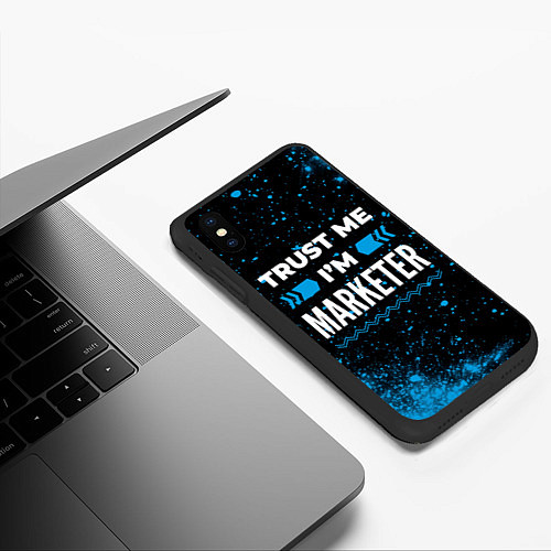 Чехол iPhone XS Max матовый Trust me Im marketer dark / 3D-Черный – фото 3