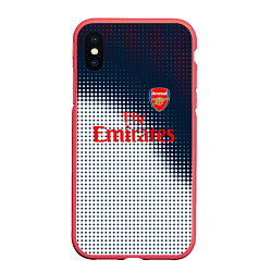 Чехол iPhone XS Max матовый Arsenal logo абстракция, цвет: 3D-красный