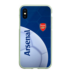 Чехол iPhone XS Max матовый Arsenal Мяч, цвет: 3D-салатовый