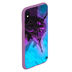 Чехол iPhone XS Max матовый Neon Genesis Evangelion - Eva 01, цвет: 3D-фиолетовый — фото 2