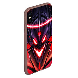 Чехол iPhone XS Max матовый Evangelion: Eva 01, цвет: 3D-коричневый — фото 2