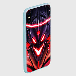 Чехол iPhone XS Max матовый Evangelion: Eva 01, цвет: 3D-голубой — фото 2