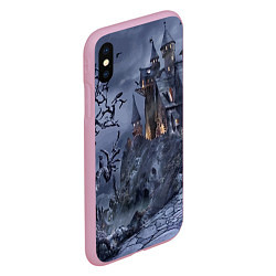 Чехол iPhone XS Max матовый Старый заброшенный замок - Halloween, цвет: 3D-розовый — фото 2