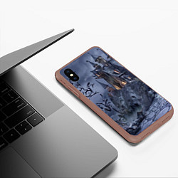 Чехол iPhone XS Max матовый Старый заброшенный замок - Halloween, цвет: 3D-коричневый — фото 2