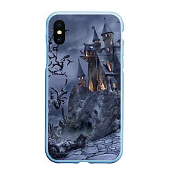 Чехол iPhone XS Max матовый Старый заброшенный замок - Halloween, цвет: 3D-голубой