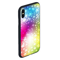 Чехол iPhone XS Max матовый Звезды на радужном фоне, цвет: 3D-черный — фото 2