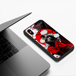 Чехол iPhone XS Max матовый Самурай в кимоно, цвет: 3D-черный — фото 2