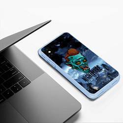 Чехол iPhone XS Max матовый Ночной кошмар - Horror face, цвет: 3D-голубой — фото 2