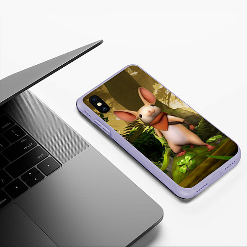 Чехол iPhone XS Max матовый Moss - мышонок / 3D-Светло-сиреневый – фото 3