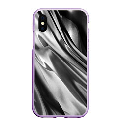 Чехол iPhone XS Max матовый Объёмный сатин - текстура, цвет: 3D-сиреневый