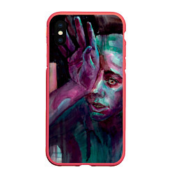 Чехол iPhone XS Max матовый Депрессия, цвет: 3D-красный