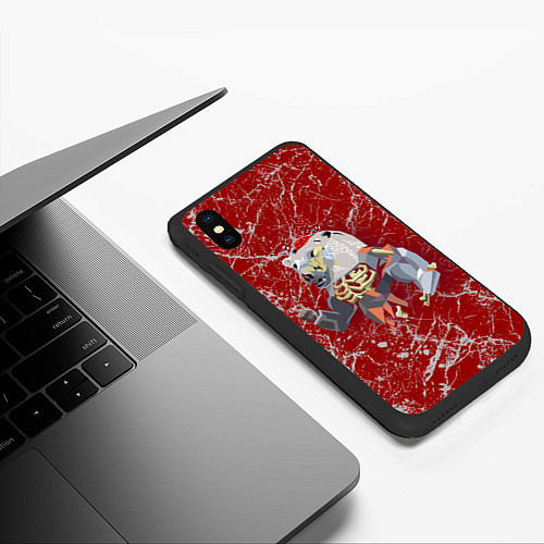 Чехол iPhone XS Max матовый Bear-zombie - Halloween / 3D-Черный – фото 3