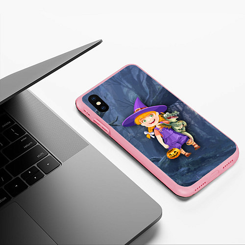 Чехол iPhone XS Max матовый Ведьма малолетка в тёмном лесу с дракончиком / 3D-Баблгам – фото 3