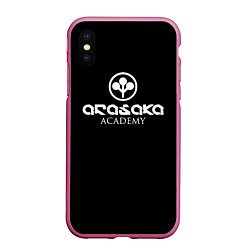 Чехол iPhone XS Max матовый Киберпанк - Arasaka Academy, цвет: 3D-малиновый