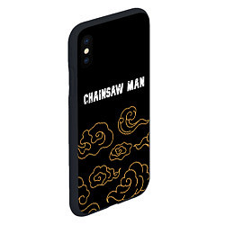 Чехол iPhone XS Max матовый Chainsaw Man anime clouds, цвет: 3D-черный — фото 2