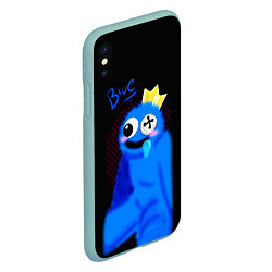 Чехол iPhone XS Max матовый Blue - Rainbow Friends, цвет: 3D-мятный — фото 2