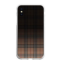 Чехол iPhone XS Max матовый Tartan gradient, цвет: 3D-белый