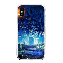 Чехол iPhone XS Max матовый Ночь Halloween, цвет: 3D-белый