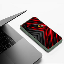 Чехол iPhone XS Max матовый Porsche строгий стиль, цвет: 3D-темно-зеленый — фото 2