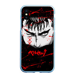 Чехол iPhone XS Max матовый BERSERK ГАТС, цвет: 3D-голубой