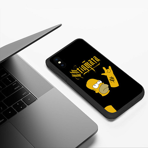 Чехол iPhone XS Max матовый Stigmata Сипмсоны Гомер / 3D-Черный – фото 3