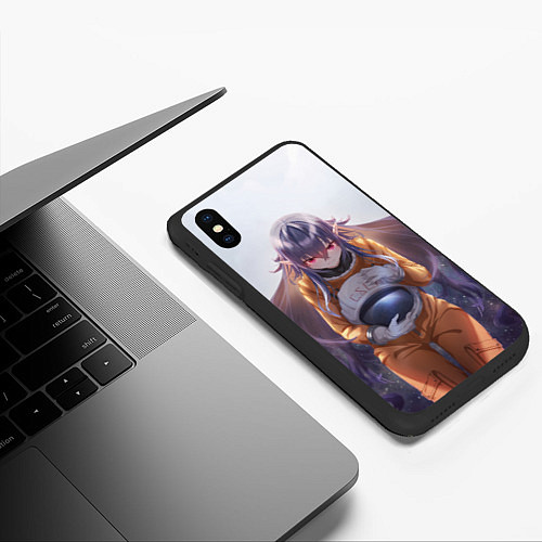 Чехол iPhone XS Max матовый Ирина Люминеск арт - Луна Лайка и Носферату / 3D-Черный – фото 3