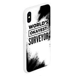 Чехол iPhone XS Max матовый Worlds okayest surveyor - white, цвет: 3D-белый — фото 2