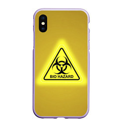 Чехол iPhone XS Max матовый Biohazard - биологическая опасность, цвет: 3D-светло-сиреневый