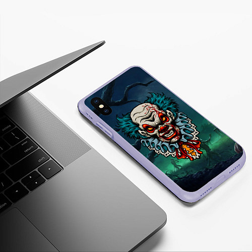 Чехол iPhone XS Max матовый Клоун - убийца / 3D-Светло-сиреневый – фото 3