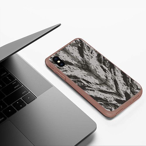 Чехол iPhone XS Max матовый Asgards rock / 3D-Коричневый – фото 3