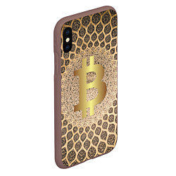 Чехол iPhone XS Max матовый Золотой биткоин, цвет: 3D-коричневый — фото 2