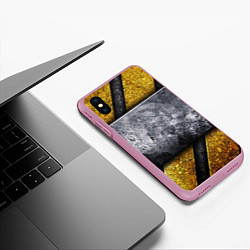 Чехол iPhone XS Max матовый Сигнал опасности, цвет: 3D-розовый — фото 2