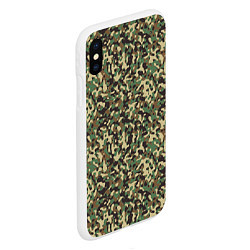 Чехол iPhone XS Max матовый Камуфляж Woodland мелкий, цвет: 3D-белый — фото 2