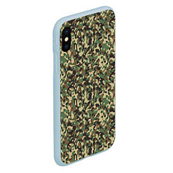 Чехол iPhone XS Max матовый Камуфляж Woodland мелкий, цвет: 3D-голубой — фото 2