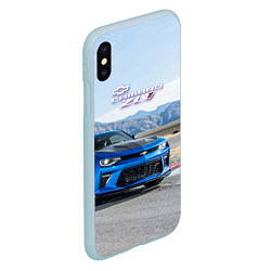 Чехол iPhone XS Max матовый Chevrolet Camaro ZL 1 - Motorsport, цвет: 3D-голубой — фото 2