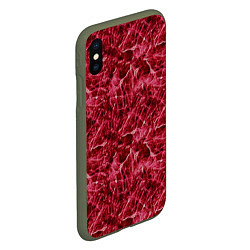 Чехол iPhone XS Max матовый Красный лёд - текстура, цвет: 3D-темно-зеленый — фото 2