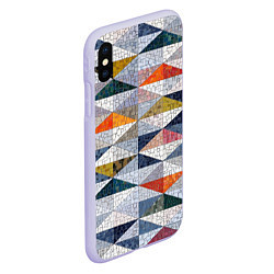 Чехол iPhone XS Max матовый Каменный разноцветный паттерн, цвет: 3D-светло-сиреневый — фото 2