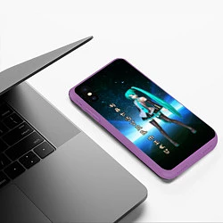 Чехол iPhone XS Max матовый Хацунэ Мику - вокалоид, цвет: 3D-фиолетовый — фото 2